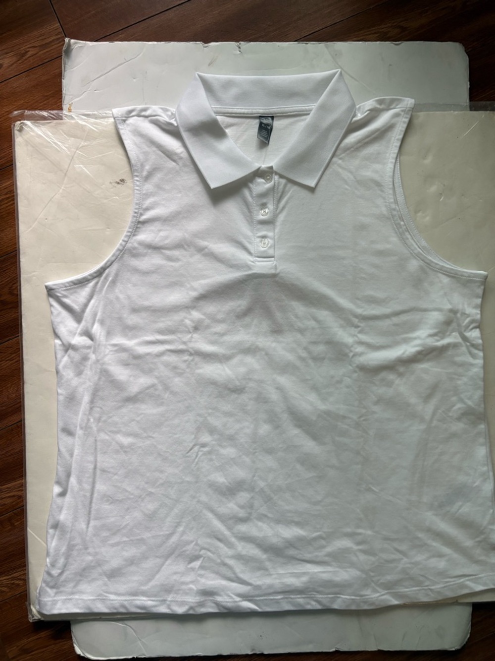 NEW Joe Fresh White Sleeveless Polo Tee